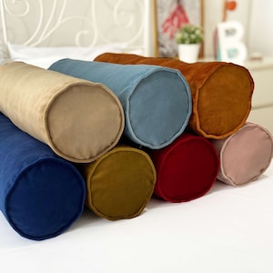 Velvet bolster pillow cover on sale
