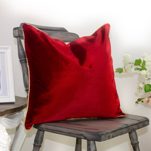 Cuscino di lusso rosso, cuscini decorativi rosso lucido, cuscino lombare rosso brillante 20x20, fodera per cuscino 50x50, kissenbezug 18x18, (solo copertina)