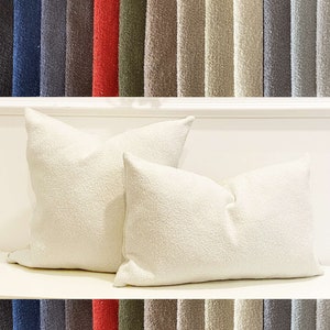 15 Color Boucle Fabric Pillow Covers, Boucle Throw Pillow Cover, Puffy Boucle Pillow Cover, Boucle Pillow Lumbar,  20x20, 12x24, 18x18,