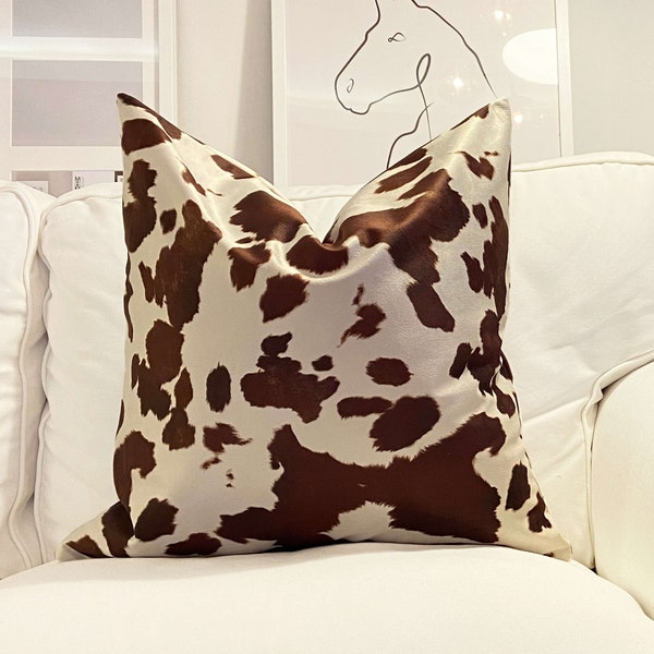 Cow Print Pillow Etsy