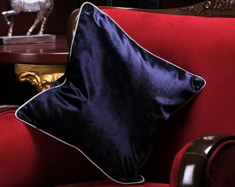 Glamorous First Quality Decor Pillow, Navy Blue Color Pillow, Home Decoration, Quality Pillow Cover, Decorative guest room, 18x18”
