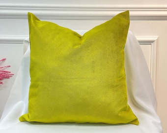 Green Color Tone Velvet Fabric Pillow Cover, 20x20 Throw Pillow (Only Cover) Custom size is made, 50x50 Pillow Cushion