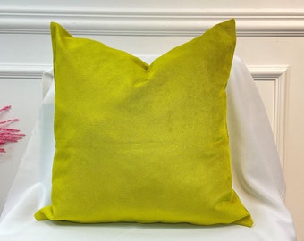 Housse d’oreiller en tissu velours de couleur verte, oreiller 20x20 (couverture uniquement) Taille personnalisée est faite, coussin d’oreiller 50x50