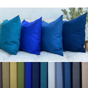 SALE! Blue, Navy blue, Ocean Blue, Sky, 18x18 Outdoor Throw Pillow, 20x20 Garden Furniture Pillows, Stain Resistant Fabric, Only cover
