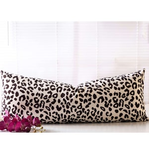 Long Lumbar Pillow Case, Leopard Print Throw Pillows, Animal Print Pillows, Velvet Leopard Cushion,  14x36 inc, 35x90 cm, 20x20 inc, 50x50cm