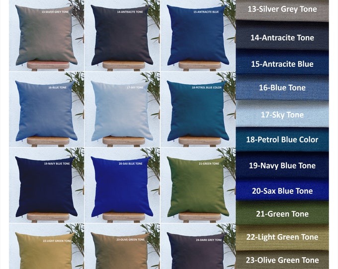 Featured listing image: Outdoor Pillow Covers, Outdoor Throw Pillow, Garden Furniture Pillows, Stain Resistant Fabric, All Custom Sizes, Only cover, 22x22, 20x20