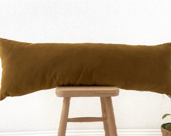 Copper Bronze Color Body Pillow 14x36, Decorative Lumbar Pillow Cover 12x20, 30 Different Color Options, (Only Cover)