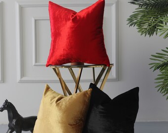 Christmas Pillow Covers, Red Velvet Pillow Cover, Black Velvet Pillow Cover, Gold Velvet Pillow Cover, Luxury  Pillow Cover, 16x18x20x22x24