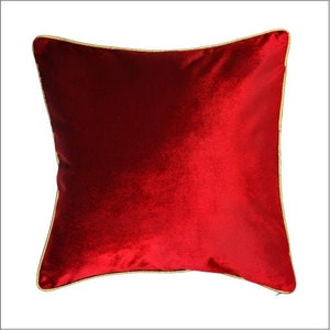 Luster Red Cushion, Red Velvet Cover 20x20, Stunning Color Pillows, Home Decor Cushion, Luxury Pillow Cover 18x18, Royal Red Pillow 24x24