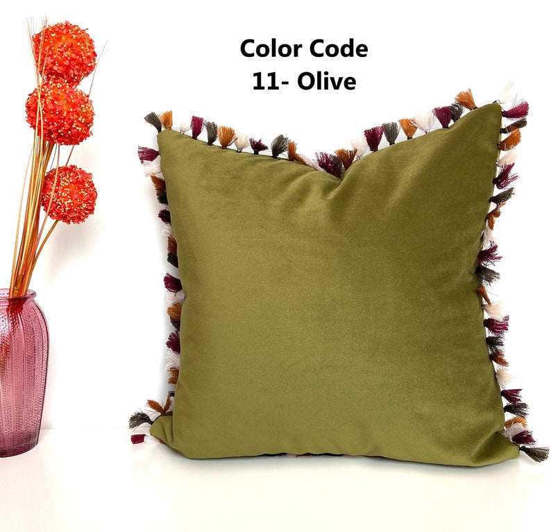 Solid Color Throw Pillow Cushions Sofa Pillow Tasseled Velvet Pillow Case Various Options for Decorative Pillows Touch Pillows