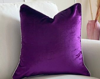 Purple Harmony Pillow, All Size Velvet Lumbar, Purple Mattress Pillow, 18x18 purple cushions, 22x22 luxury velvet   (Only Cover)