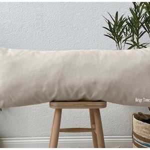 Natural Colors Linen body pillow cover, Long body pillow case, Long linen lumbar pillowcase, farmhouse pillow (Only Cover)