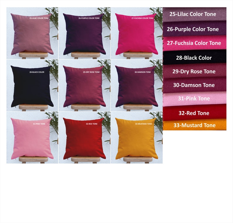 Outdoor Pillow Covers, Outdoor Throw Pillow, Garden Furniture Pillows, Stain Resistant Fabric, All Custom Sizes, Only cover, 22x22, 20x20 image 3