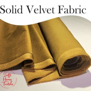 Solid Velvet Upholstery Fabric by yard (meter),  55&#39;&#39; Wide By The Yard,  Fabric for Curtains, Pillow, Furniture, Chairs, Sofa. 30 Colors
