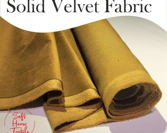 Solid Velvet Upholstery Fabric by yard (meter),  55'' Wide By The Yard,  Fabric for Curtains, Pillow, Furniture, Chairs, Sofa. 30 Colors
