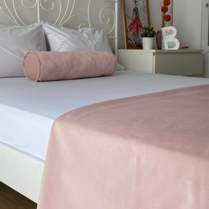 Pink Velvet Bed Runners For Bedrooms, All Sizes Hotel Bed Runners, Luxury Velvet Bed Runner, Bed Scarf, Twin Full King Queen Size Runner