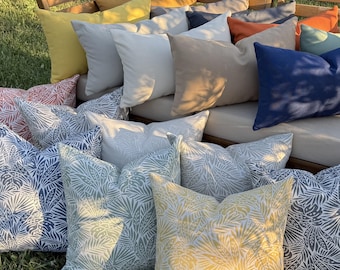 Waterproof Outdoor Pillow Cover Set of 2, Patio Cushion Cover, UV Fade Resistant Garden Pillow Case, Pool Lounge Decor 18x18 20x20
