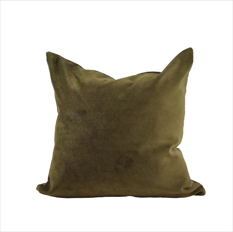 Dark Olive Green Pillow Cover Olive Velvet Pillow All Size Etsy