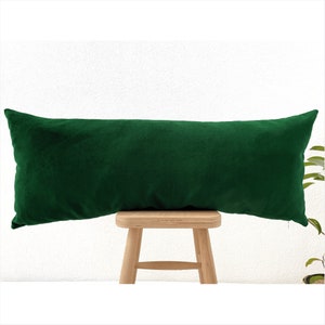 Dark Green Velvet Long Pillow Case 14x36 Luxury Lumbar Pillow Cover 16x26 Pillow Cushion Cover 30 Different Color Options only Cover Etsy