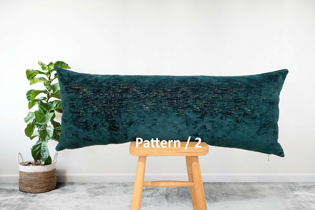 Dark Green Body Pillow Cover, Luxury Design Chenille Fabric Throw