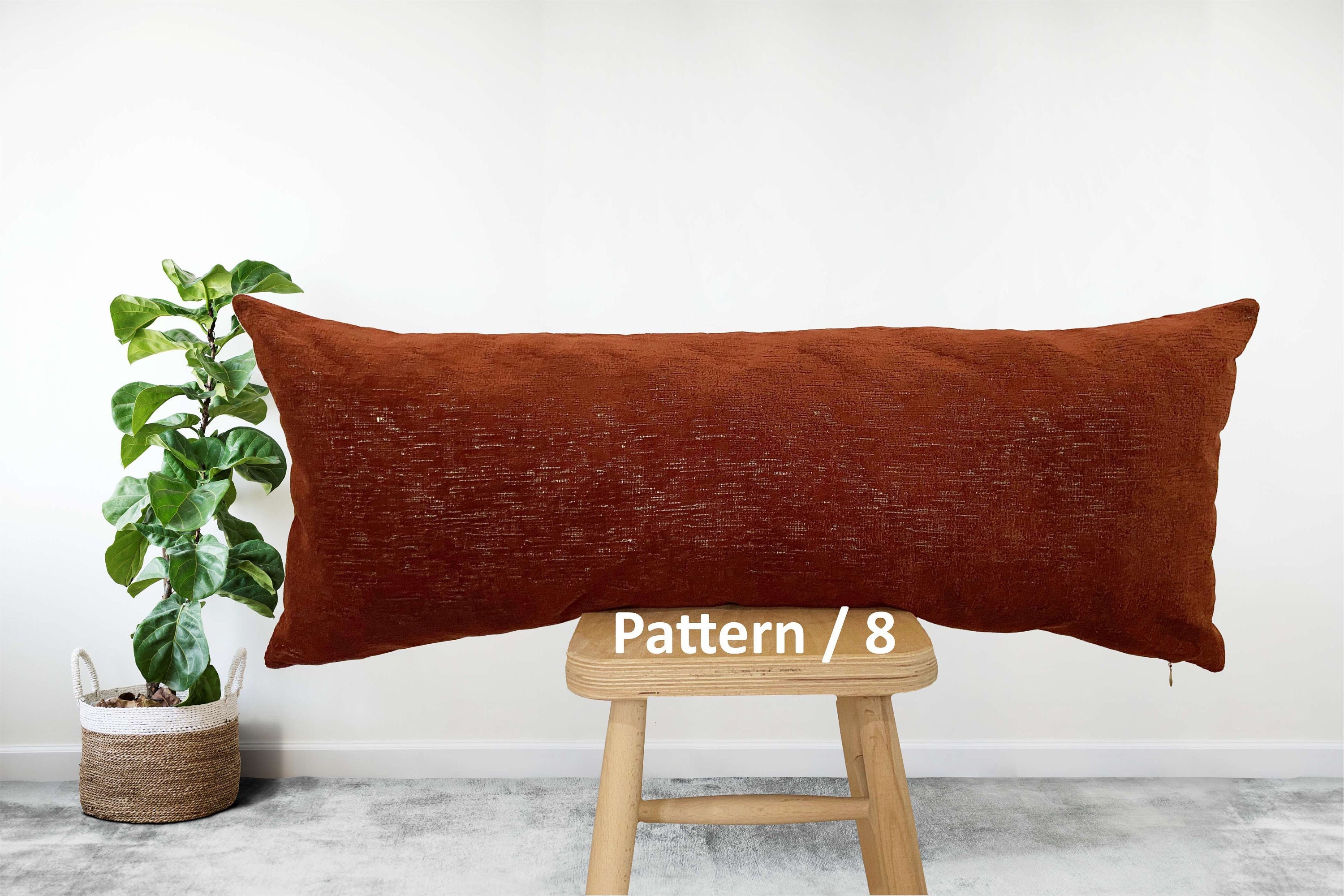 Terracotta Body Pillow Covers Luxury Design Chenille Fabric Throw Pillows Designer Fabric Throw Pillow Covers only Cover 14x36 Etsy