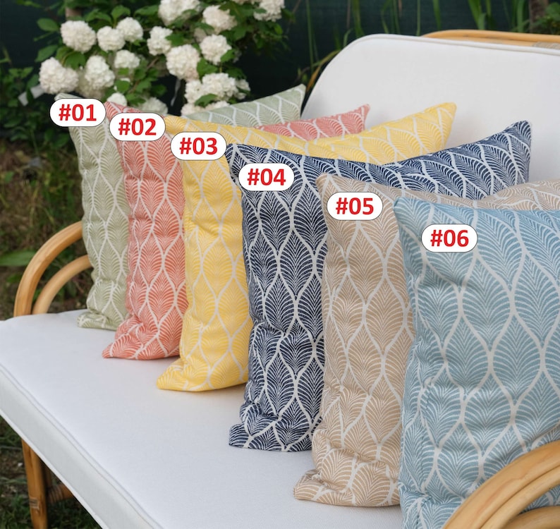 Outdoor Pillow Set, Patio Pillows, Outdoor Sofa Pillows, Durable and Stylish Outdoor Pillowcase, 18x18, 12x20, 6x18 Pillows zdjęcie 8