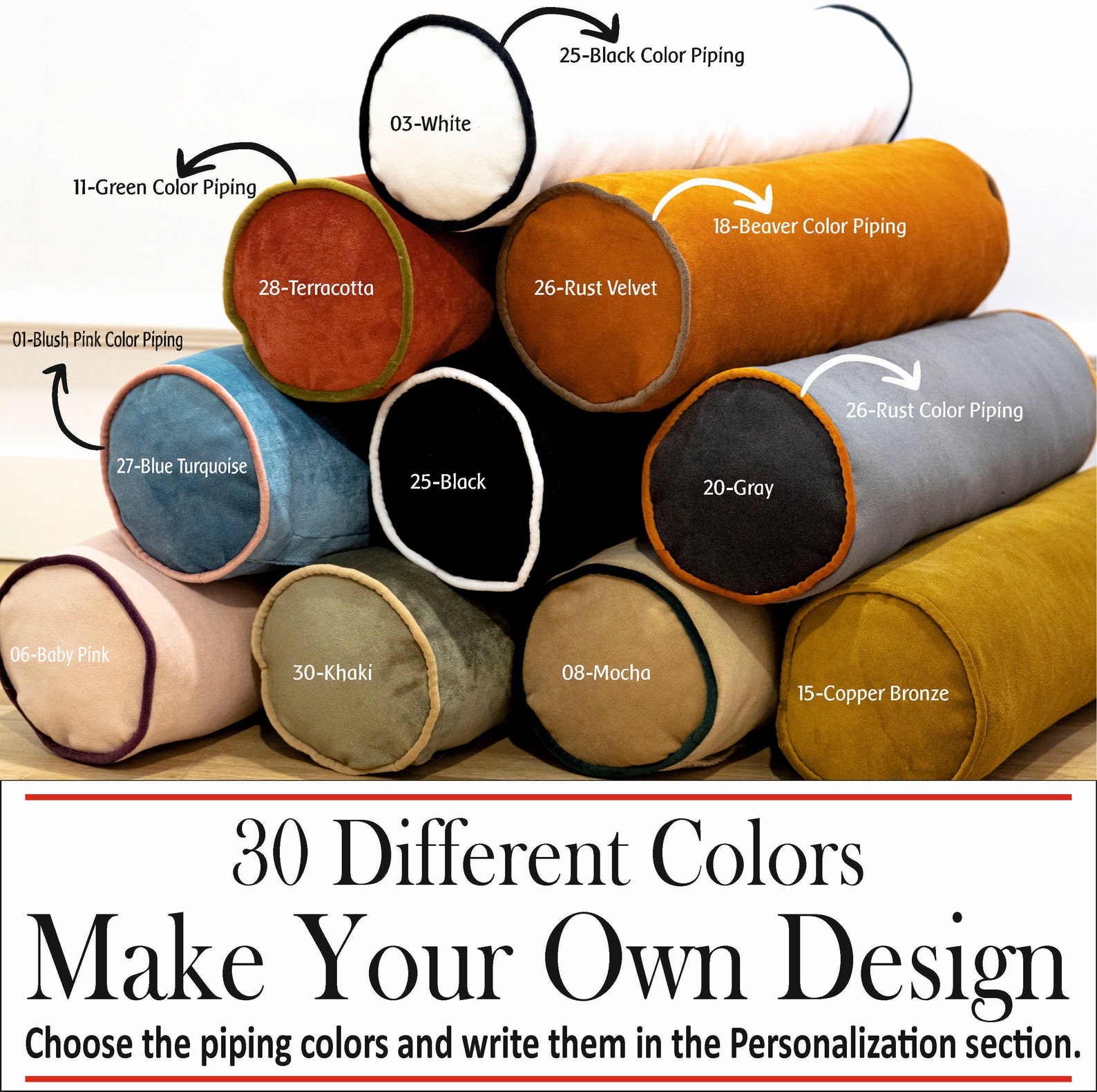 Velvet Pillow Covers With Piping Velvet Bolster Pillow Cover Etsy