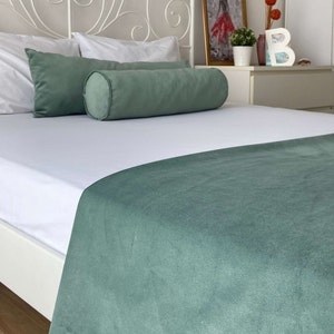 Mint Velvet Bed Runners For Bedrooms, All Sizes Hotel Bed Runners, Luxury Velvet Bed Runner, Bed Scarf, Twin Full King Queen Size Runner