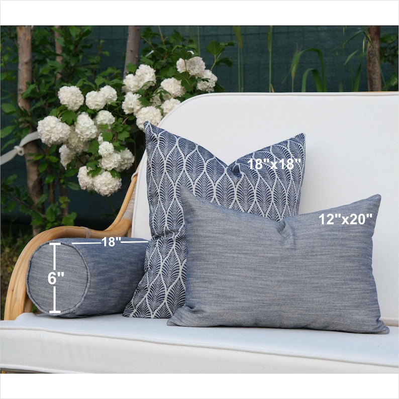 Outdoor Pillow Set, Patio Pillows, Outdoor Sofa Pillows, Durable and Stylish Outdoor Pillowcase, 18x18, 12x20, 6x18 Pillows zdjęcie 2