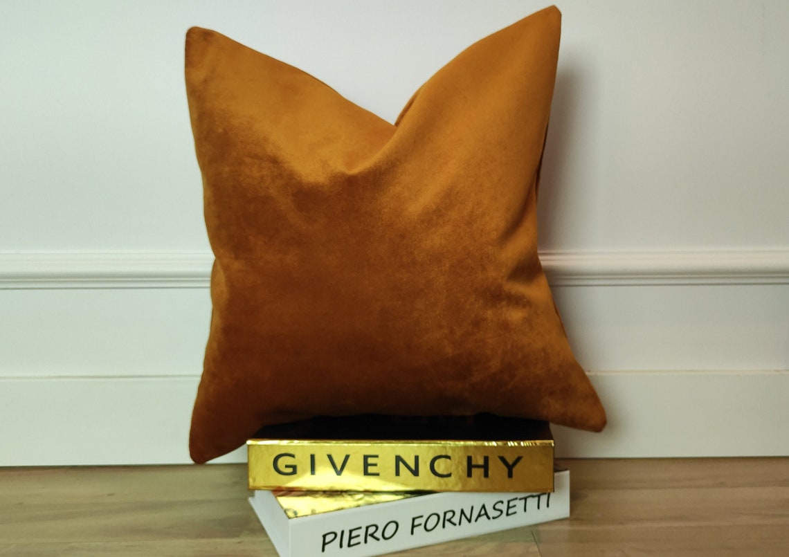Rust Velvet Pillow Cover All Size Pillows Custom Made Etsy UK