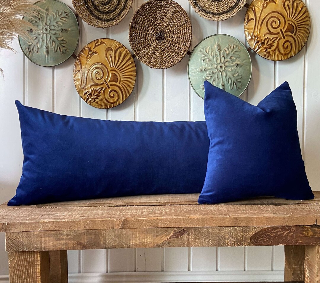 Royal Blue Pillow Cover, Sax Velvet Pillow, All Size Pillows Custom