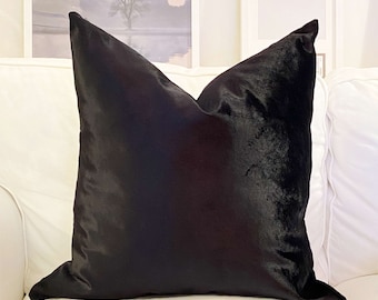 Black Velvet Pillow Cover Luxury Black Velvet Pillow Cover 18x18 20x20 22x22 Any Sizes Black Velvet Pillow Cover Soft Velvet Pillowcase Etsy