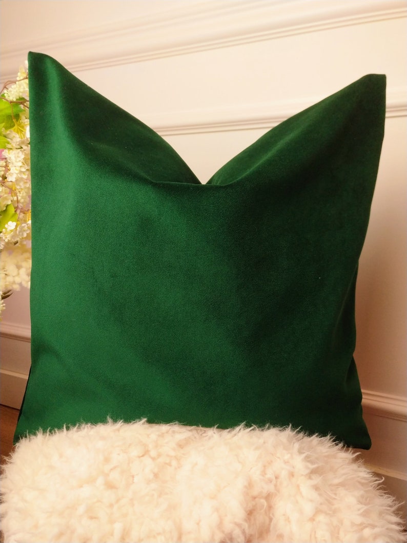 Emerald Green Velvet Pillow Green Throw Pillow Various | Etsy