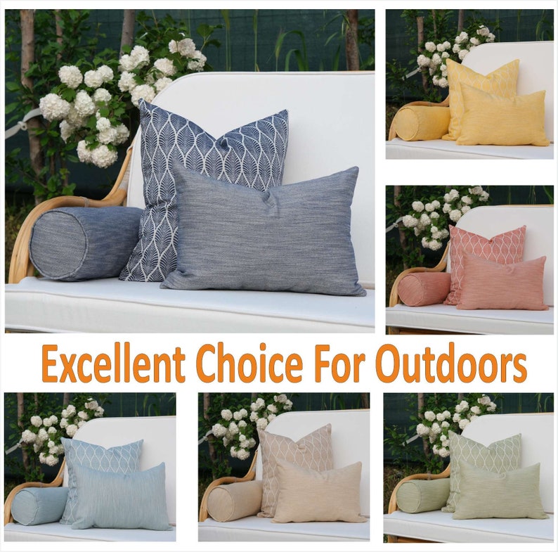 Outdoor Pillow Set, Patio Pillows, Outdoor Sofa Pillows, Durable and Stylish Outdoor Pillowcase, 18x18, 12x20, 6x18 Pillows zdjęcie 10