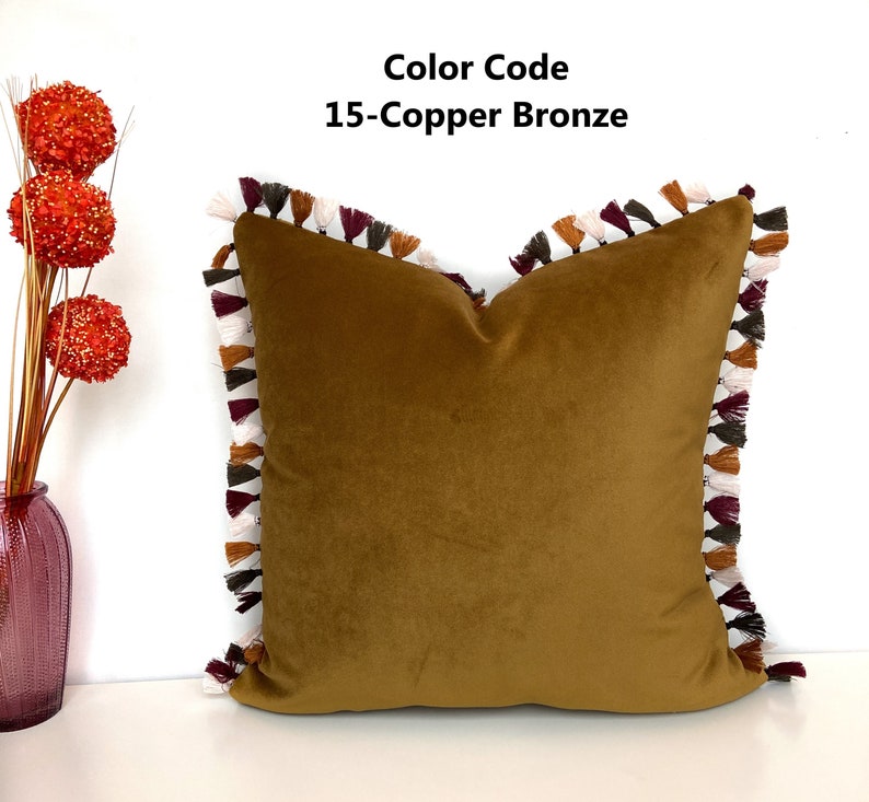 Solid Color Throw Pillow Cushions Sofa Pillow Tasseled Velvet Pillow Case Various Options for Decorative Pillows Touch Pillows