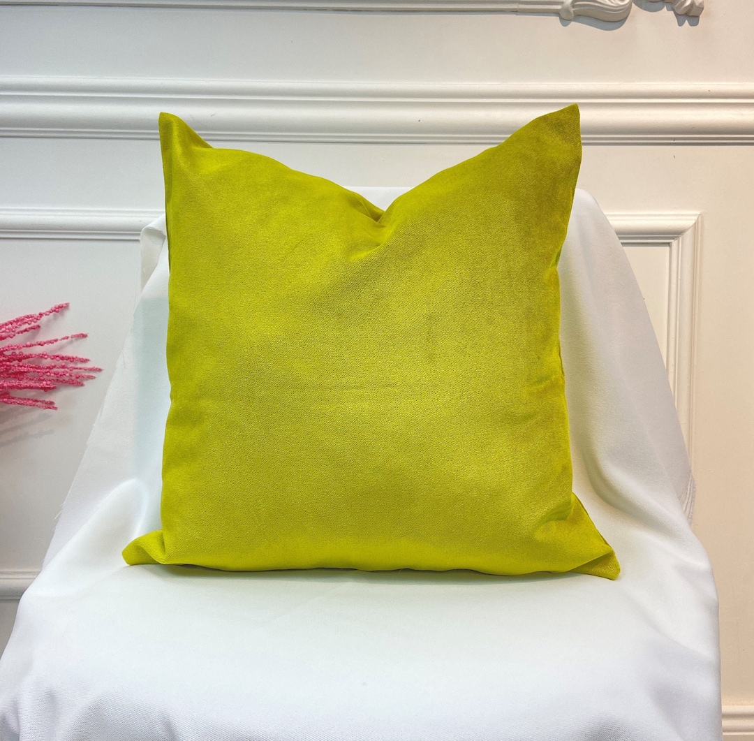 Green Color Tone Velvet Fabric Pillow Cover 20x20 Throw Etsy