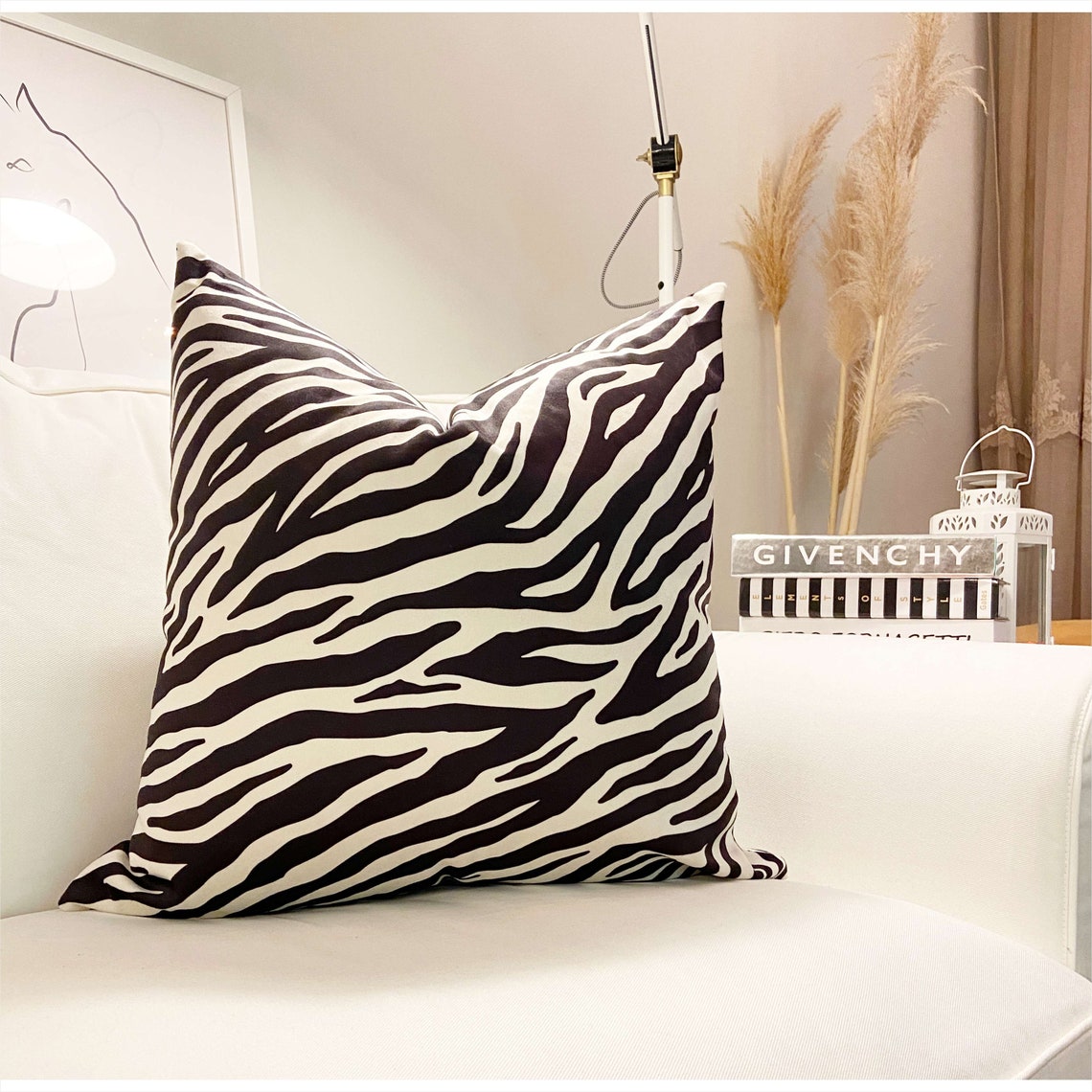 Zebra Print Cushion Covers Zebra Stripe Pillow 18x18 Velvet Etsy