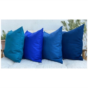 Outdoor Pillow Covers, Outdoor Throw Pillow, Garden Furniture Pillows, Stain Resistant Fabric, All Custom Sizes, Only cover, 22x22, 20x20 image 4