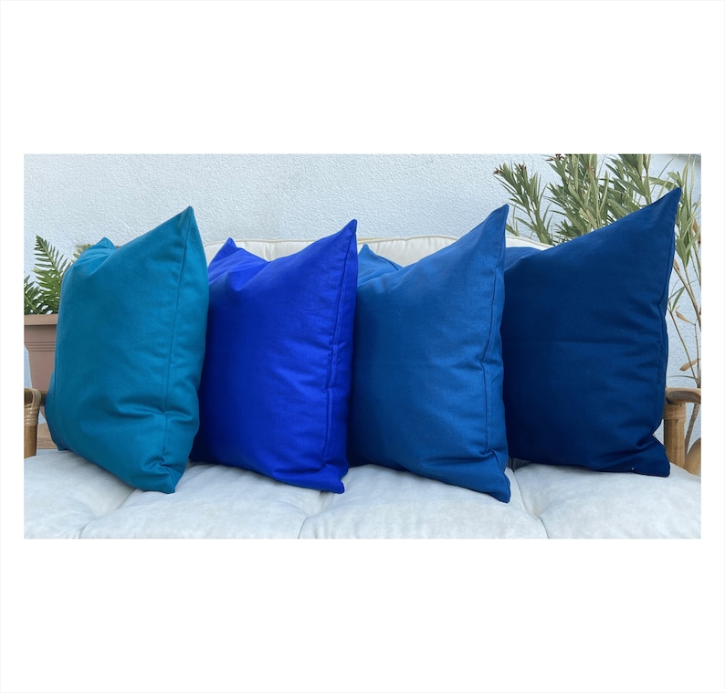 Outdoor Pillow Covers, Outdoor Throw Pillow, Garden Furniture Pillows, Stain Resistant Fabric, All Custom Sizes, Only cover, 22x22, 20x20 image 4