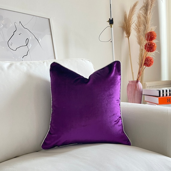 Purple velvet lumbar pillow hotsell