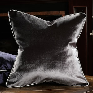 Brilliant Grey Pillow Covers, Decorative Pillow Covers, Gray Pillowcase, Brilliant Grey Throw Pillowcase, 20x20 pillow cover