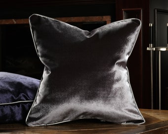 Brilliant Grey Pillow Covers, Decorative Pillow Covers, Gray Pillowcase, Brilliant Grey Throw Pillowcase, 20x20 pillow cover