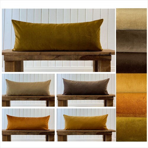 Extra Long Lumbar Pillow Cover XL Velvet Lumbar Throw Pillow Etsy