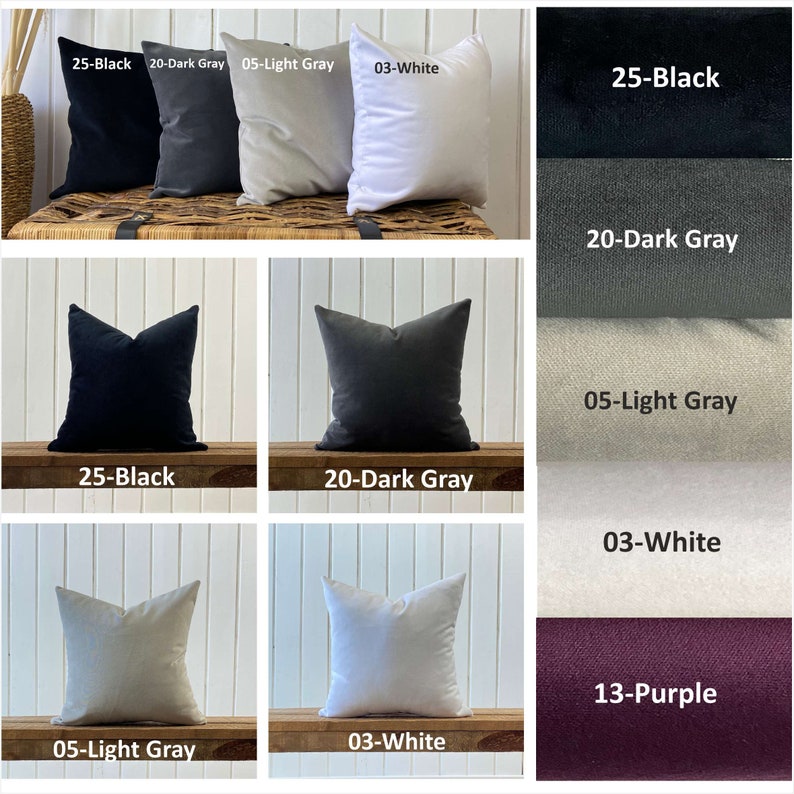 Almohada de terciopelo de color sólido, almohada de tiro sólido, varias opciones para almohadas decorativas, cojines, almohada de sofá, almohada lumbar, solo funda imagen 9