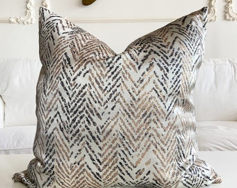 Beige Decorative Pillow Cover, Luxury Series Pillow Covers, Velvet Fabric 18x18 Pillow Cover, 12x18 Lumbar Pillow, (Only Cover)