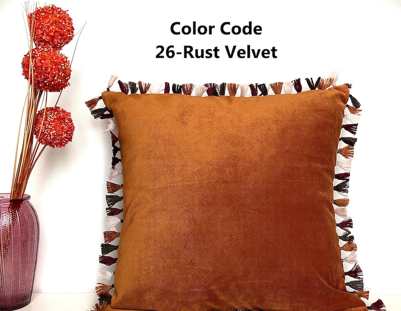 Solid Color Throw Pillow Cushions Sofa Pillow Tasseled Velvet Pillow Case Various Options for Decorative Pillows Touch Pillows