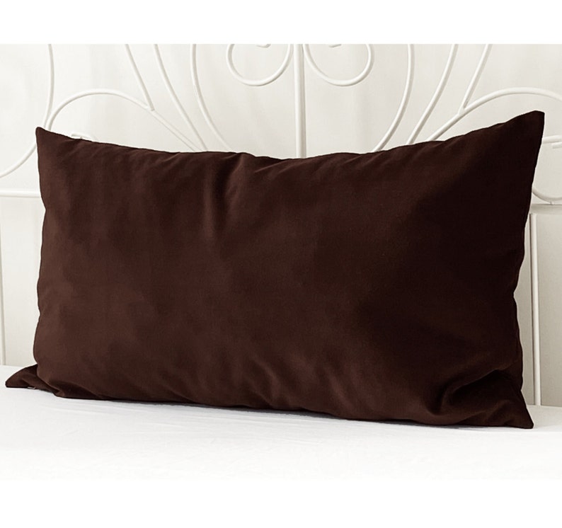 Brown Pillow Covers Velvet Cushion 20x20 Dark Brown Pillow Etsy