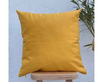 Yellow Pillow Cover, Outdoor Throw Pillow, Garden Furniture Pillows, Stain Resistant Fabric, All Custom Sizes, Only cover 20x20, 18x18
