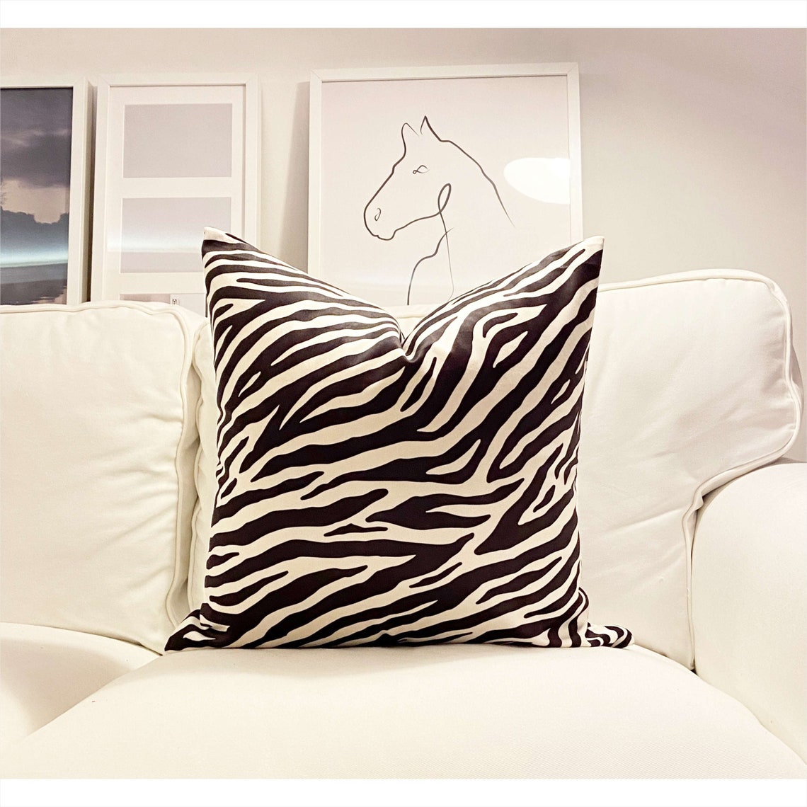Zebra Print Cushion Covers Zebra Stripe Pillow 18x18 Velvet Etsy