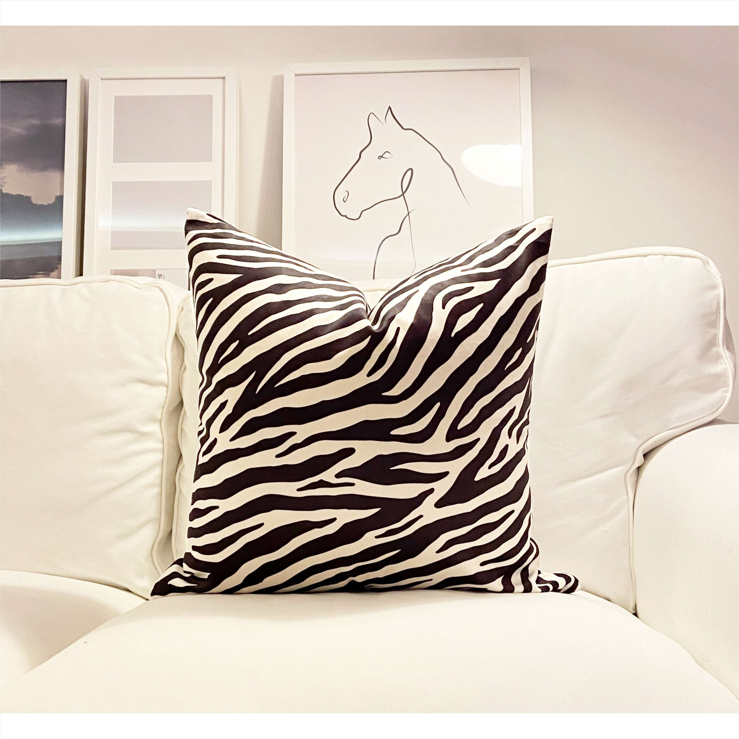 18x18 Zebra Square Throw Pillow - The Pillow Collection : Target